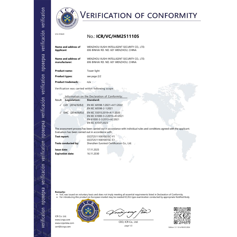ce compliance verification – tower light​